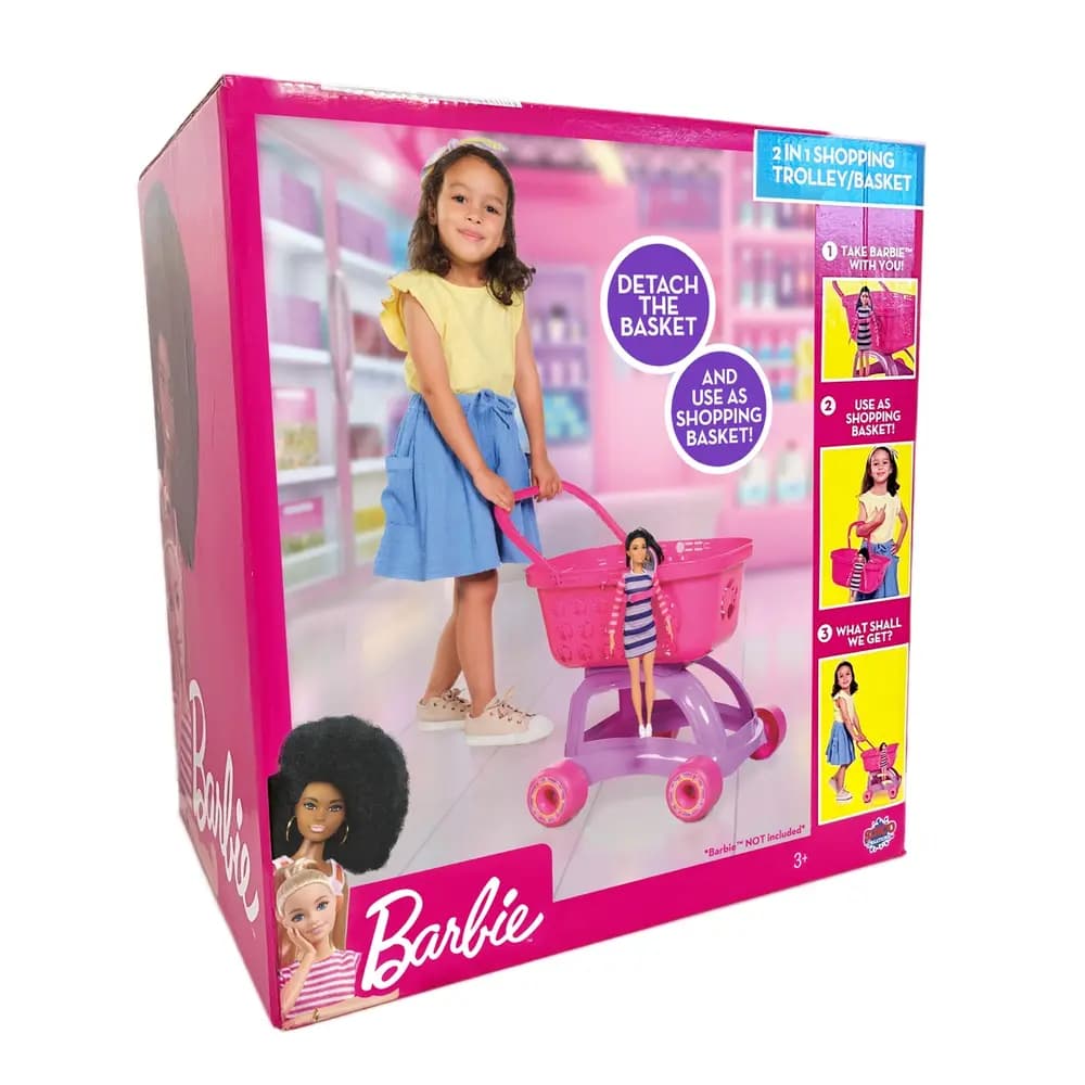 BARBIE - 2-in-1 Shopping Trolley/Basket