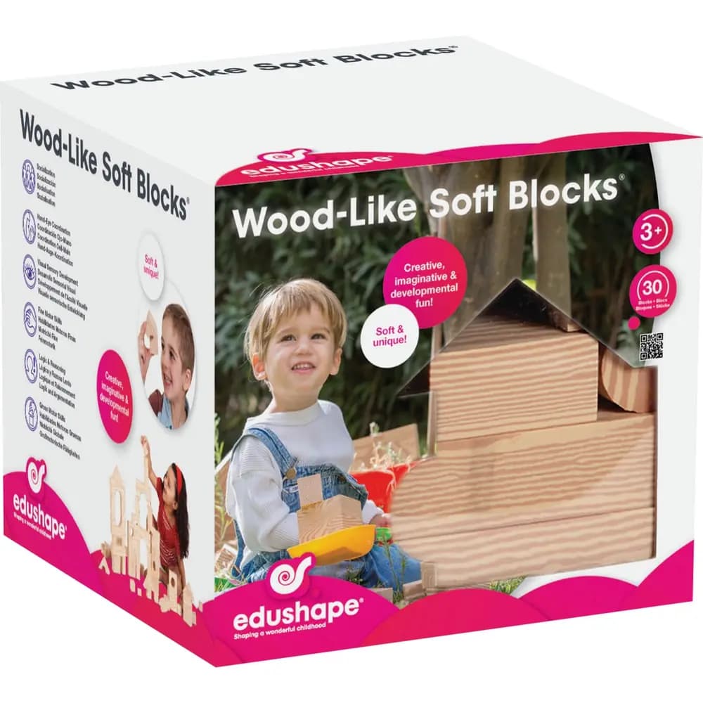 EDUSHAPE - Wood Like Edu-Blocks - In PVC (80 Piece)