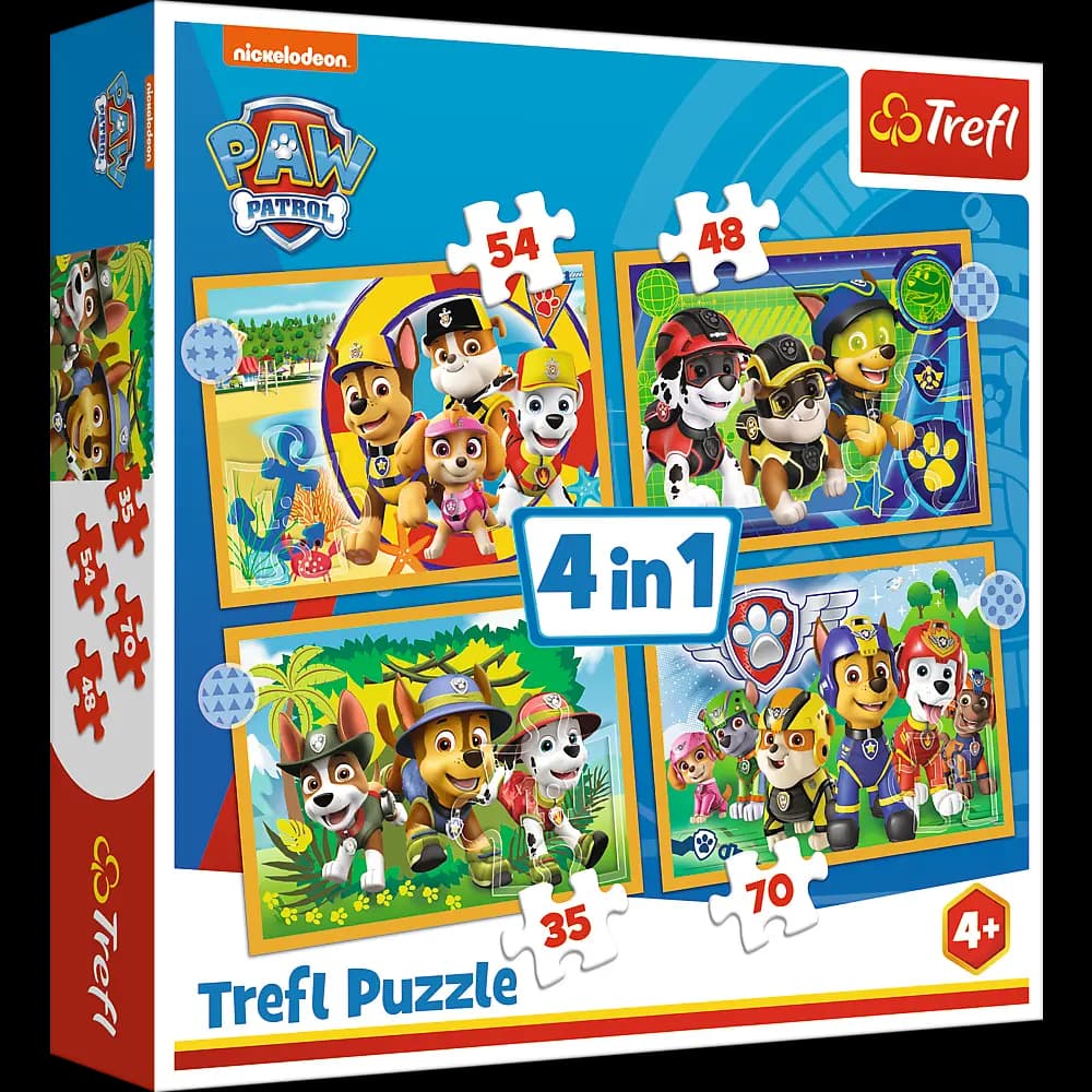 Trefl Puzzles 4 in 1 Holiday Paw Patro
