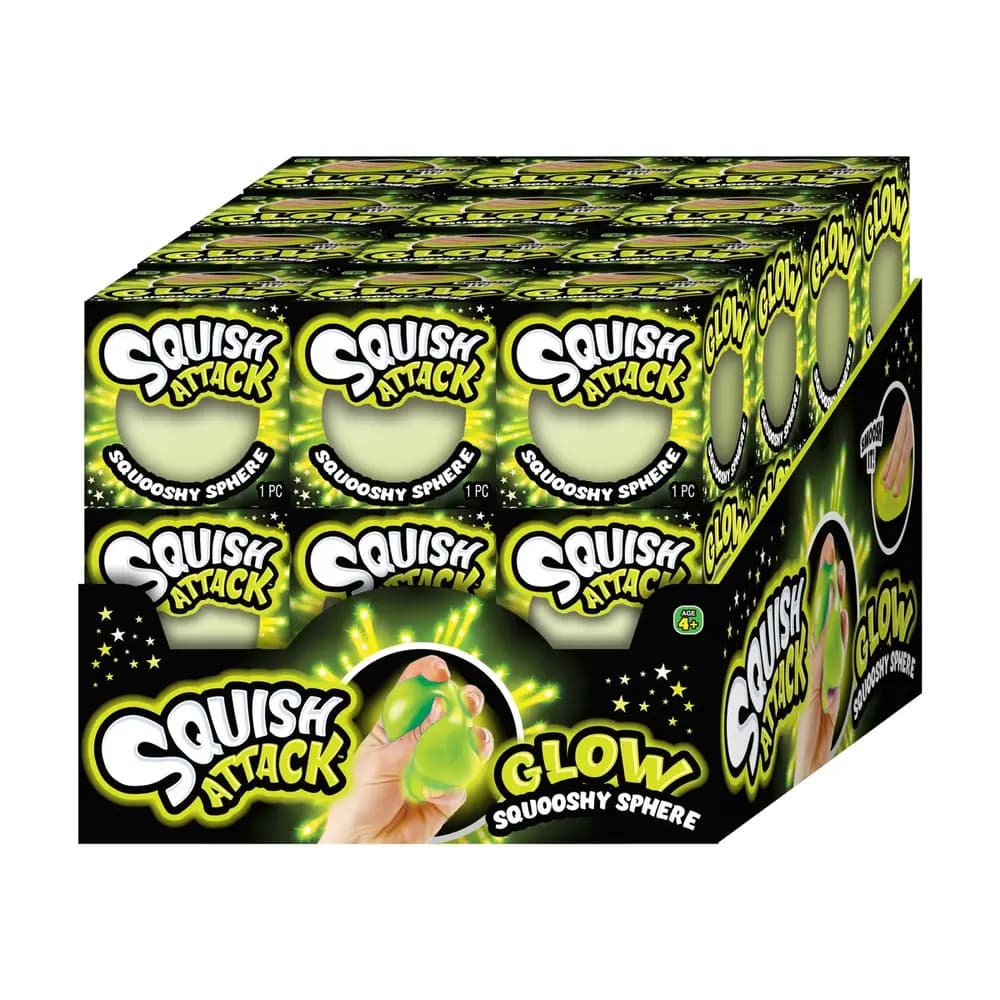 JA-RU - Squish Attack Glow in the Dark Squooshy Sphere Ball