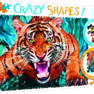 Puzzles - "600 Crazy Shapes" - Facing a tiger